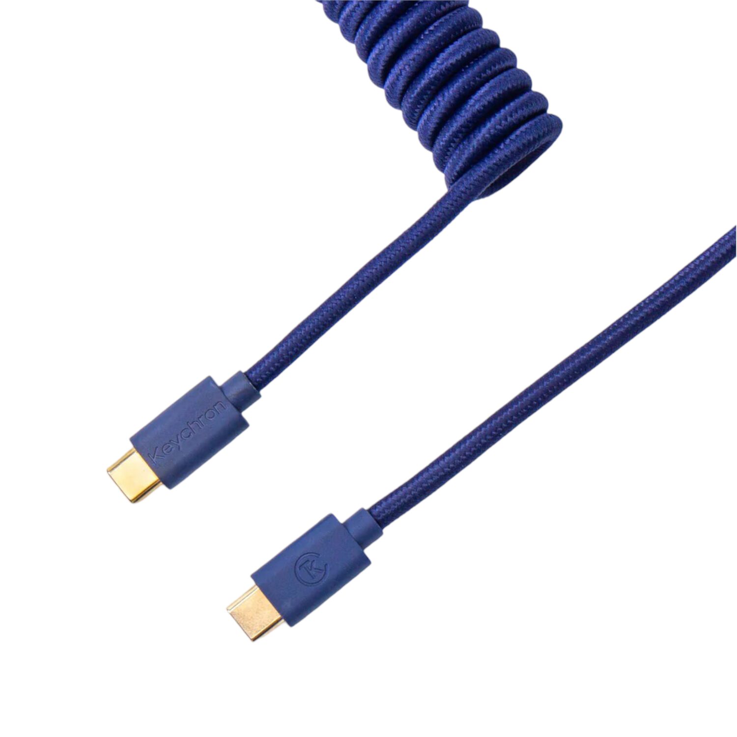 CAB-L-wr-01 Keychron Coiled Aviator Cable - Blue (Straight) - Image 1