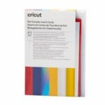 2009477 - Cricut Insert Cards Foil Celebration R40 12.1x16.8cm 12-Pack; 12 R40 cards (6 of each color) in Red, Blue; 12 inserts (6 of each color) Silver Holographic, Maize; 12 Foil Transfer Sheets (6 of each color) Silver, Gold; 12 White envelopes; Dimensions: R40 Cards 4.75 in x 6.6 in (12.1 cm x 16.8 cm), Inserts 4.5 in x 6.4 in (11.4 cm x 16.2 cm); Foil Transfer Sheets 4.25 in x 6.1 in (10.8 cm x 15.6 cm); Envelopes 5.1 in x 7.25 in (13 cm x 18.4 cm); Easy to cut designs with specialized Cricut Card Mat (sold separately); Requires Cricut Foil Transfer Tool (sold separately); For Cricut Explore® and Cricut Maker® machines