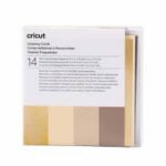2009487 - Cricut Cut-Away Cards Neutrals S40 12.1x16.8cm 14-Pack; 14 S40 cards with adhesive (5 Gray, 5 Khaki, 4 Cream); 14 Gold Holographic backers; 14 White envelopes; Dimensions: Cards 4.75 in x 4.75 in (12.1 cm x 12.1 cm), Backers 4.6 in x 4.6 in (11.7 cm x 11.7 cm), Envelopes 5 in x 5 in (12.7 cm x 12.7 cm); Create stunning custom cards in minutes; Easy to cut with specialized Cricut Card Mat (sold separately); For Cricut Explore® and Cricut Maker® machines
