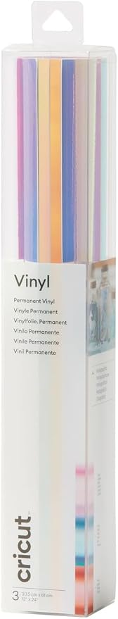 CC-2011366 2011366 - Cricut Smart Vinyl Permanent Joy Xtra 24.1x30.5cm 3 sheets (Pinwheel Sampler) - Image 1
