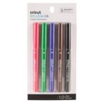 2006256 - Cricut Explore/Maker Infusible Ink Medium Point Pen Set 5-pack (Basics) 1.0mm; 5 medium point (1.0) markers in Cardinal, Black, Ultraviolet, Tawny, Bright Green; Produces vibrant, pro-quality transfers that last a lifetime; Requires compatible Infusible Ink blank (sold separately) and Cricut EasyPress™ 2 or heat press that reaches 400°F (205°C); Transferred inks never flake, peel, crack, or wrinkle