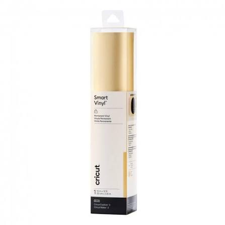 CC-SMART-VINYL-PERM-14X122-GD 2008031 - Cricut Joy Smart Vinyl Permanent 14x122cm (Gold); Auto-loads for continuous cuts without a cutting mat; Permanent adhesive lasts up to 3 years; For Cricut Joy™ - Image 1