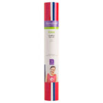 2004564 - Cricut Sportflex Iron-On 29X30cm 3-Sheet Sampler (All Stars); 3 sheets 11.8" x 12" (30 cm x 30.5 cm) in Red, White, Midnight Blue; Made specifically for polyester and nylon activewear; Stretches and flexes with yoga pants, jerseys, and more; Outlasts 50+ washes!*