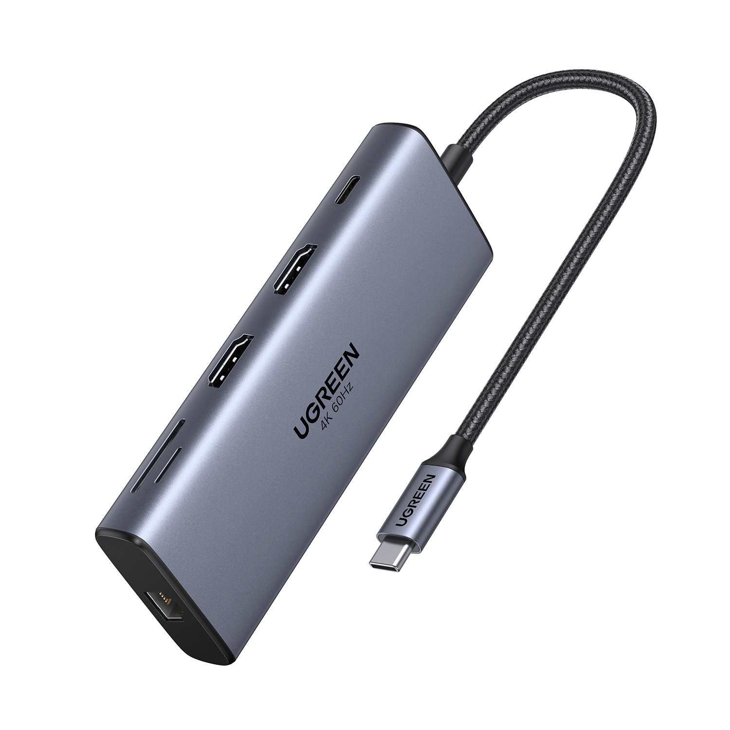 CM639-45380_UGreen-CM639-100W-PD-9-in-1-USB-Type-C-Hub_wr_01a UGREEN USB-C to 2*HDMI + USB-A3.2 + 2*USB-C3.2 + USB-A3.0 + SD/TF + RJ45 + PD 4K@60Hz Dock - Image 1
