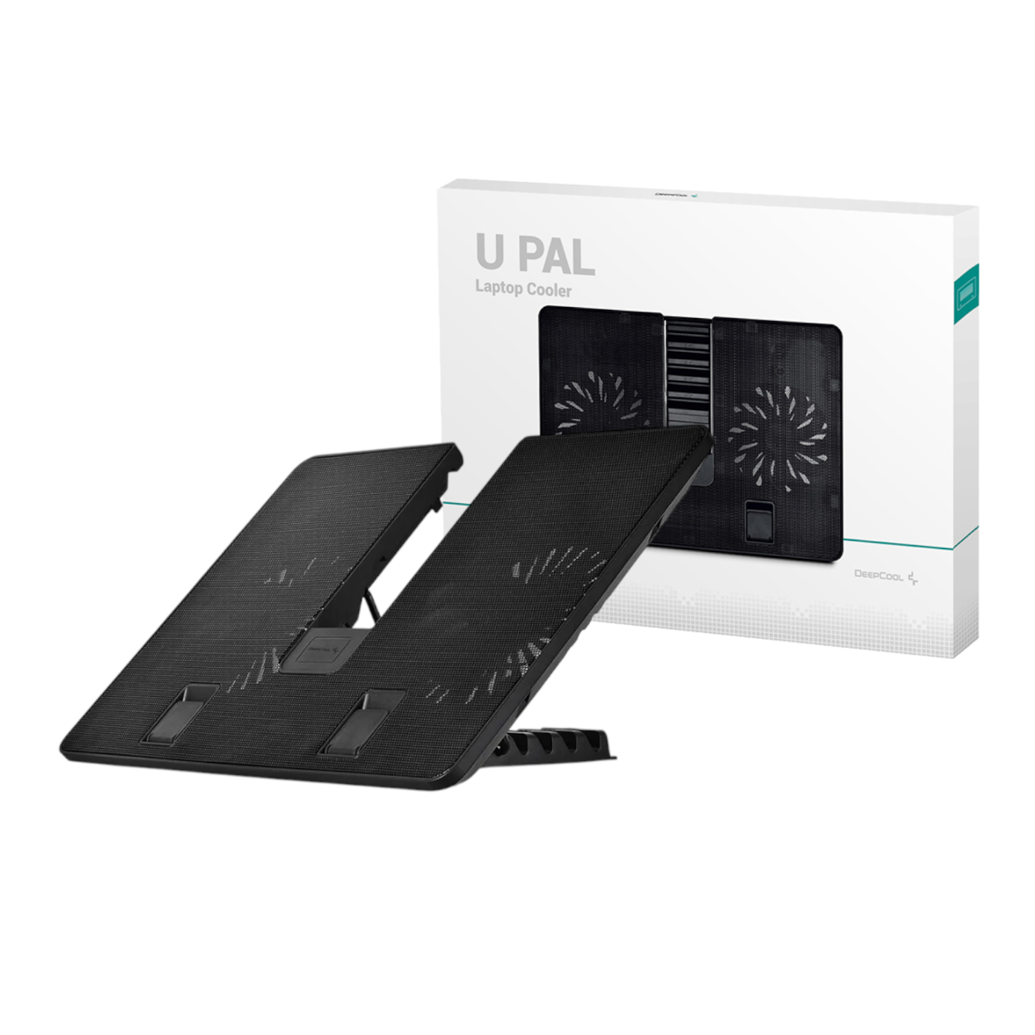 DP-N214A5-UPAL_DeepCool-U-PAL-Notebook-Cooling-Stand-Black_wr_01 DeepCool U PAL Laptop Cooling Stand Black - Image 1