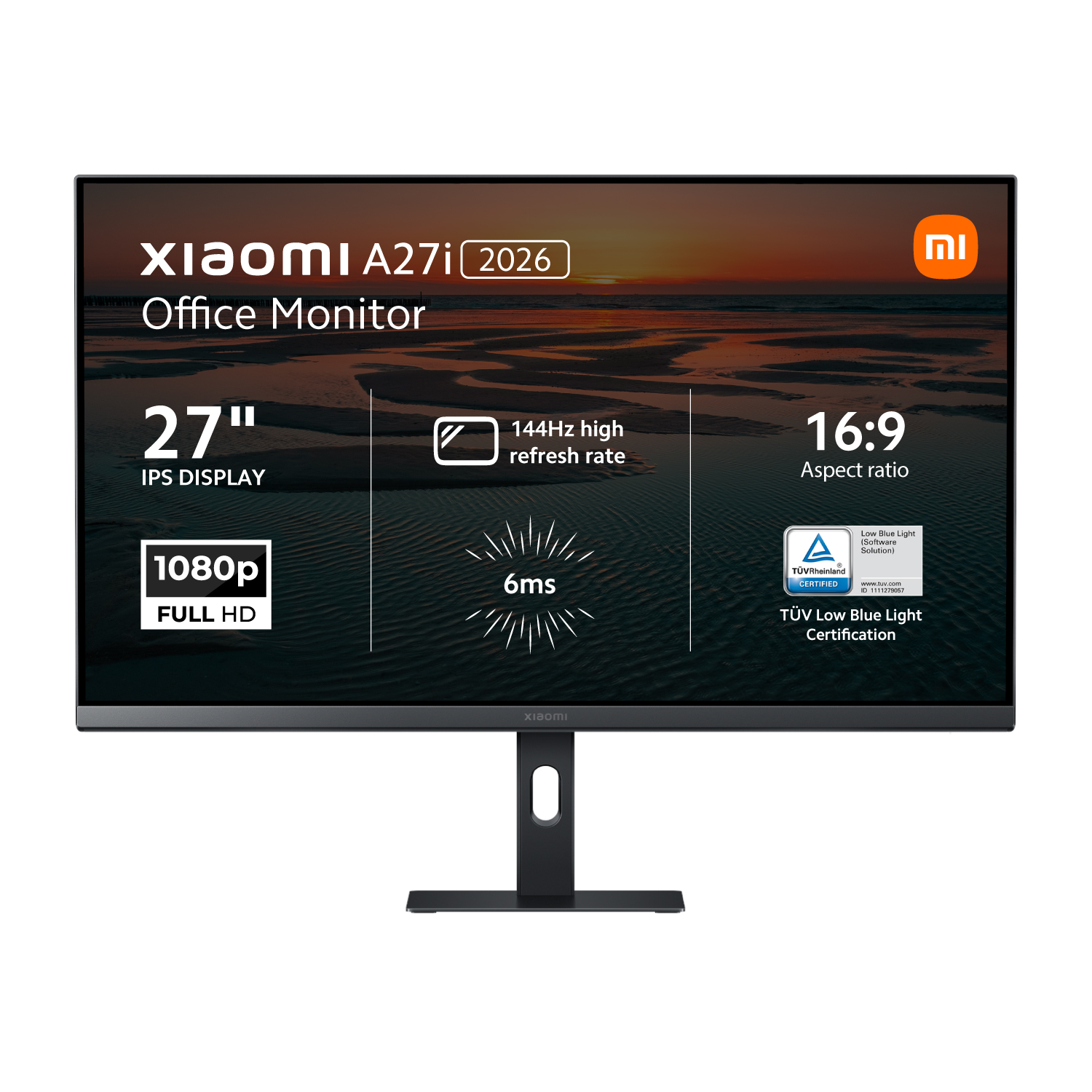 ELA6410EU_Xiaomi-A27i-2026-27-inch-144Hz-Full-HD-1080P-IPS-Office-Monitor_wr_01a Xiaomi A27i 2026 27" 1080p IPS 144HzMonitor (144Hz, 6ms, 16:9, HDMI2.0/DP1.4, Audio & VESA Mount) - Image 1