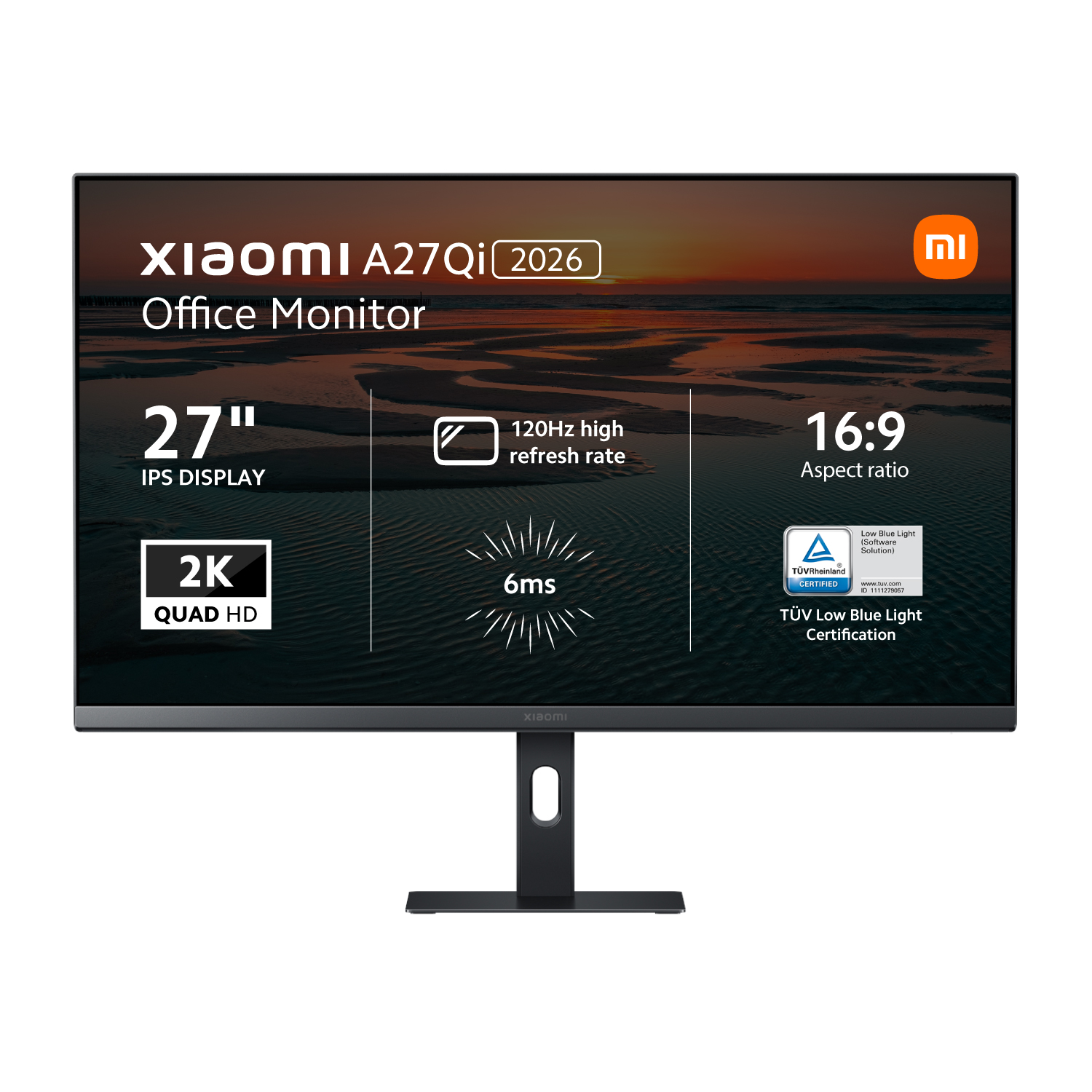ELA6568EU_Xiaomi-A27Qi-2026-27-inch-2K-120Hz-IPS-Office-Monitor_wr_01a Xiaomi A27Qi 2026 27" 2K 1440p IPS Monitor (120Hz, 6ms, 16:9, HDMI2.0/DP1.4, Audio and VESA Mount) - Image 1
