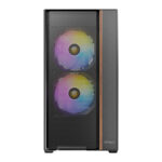 Antec FLUX REAR ATX | Micro-ATX | ITX Mid-Tower Gaming Chassis Wood Front Panel- Black - Image 2