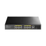Cudy 16-Port Fast Ethernet 10/100M Unmanaged PoE+ Switch with 2 Gigabit Uplink and 1 SFP Port 200W - Rack Mount