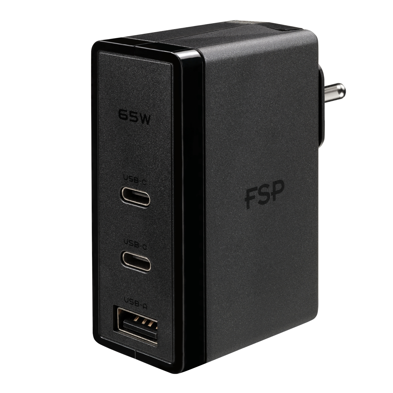 FSP065-A1MP3_FSP-65W-PD-2-Prong-USB-Type-C-Power-Adapter-Black_wr_01a FSP PD ADAPTER USB 65C2 65W - Image 1