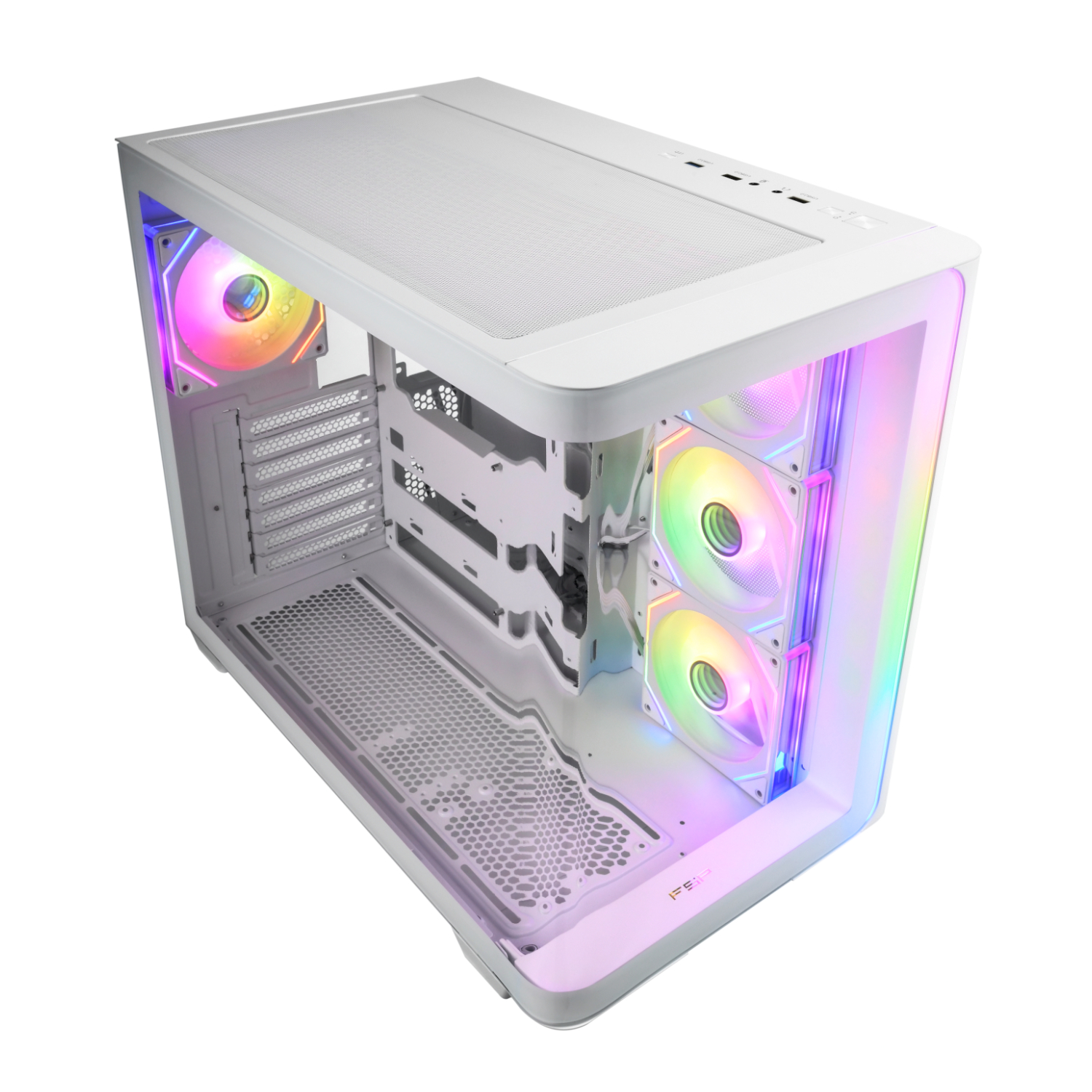 FSP_M580-WA_FSP-M580-ARGB-ATX-Mid-Tower-Gaming-Chassis-–-White_wr_01a FSP M580 ATX Mid Tower Gaming Chassis - White - Image 1