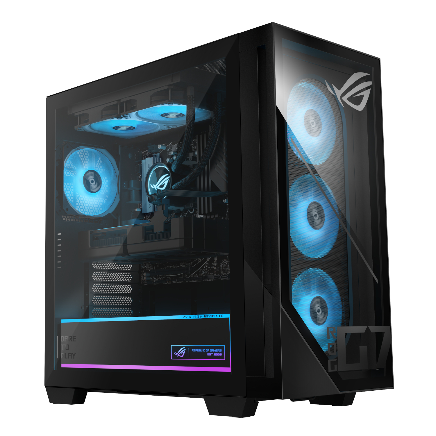 G700TF-05225F129W_Asus-ROG-G700-Intel-Ultra-5-255F-Gaming-PC_wr_01 ASUS ROG Strix Intel U5-225F 16GB DDR5 1TB 2280 P4 SSD W11H 3Y WAR Gaming Desktop - Image 1