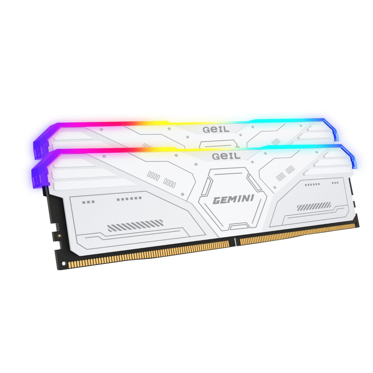 GAMSW532GB6000C38BDC-WR-02 Geil Gemini RGB 64GB KIT(2X32GB) 6000MHz DDR5 Desktop Gaming Memory - White - Image 1