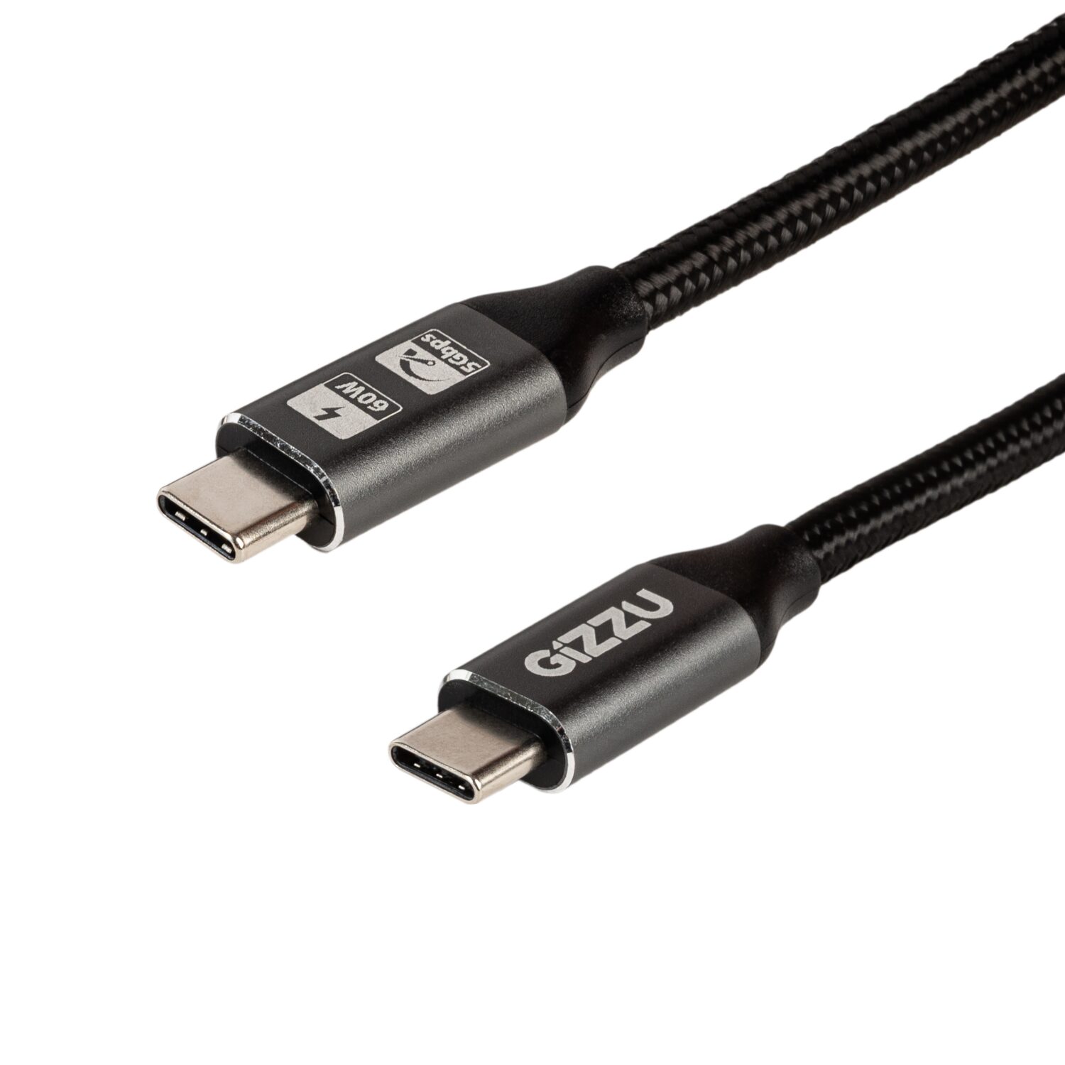 GCPCC0605G-01-wr-0 Gizzu Type-C 3.2 to Type-C 5Gbps 60W Cable 1M Poly - Image 1