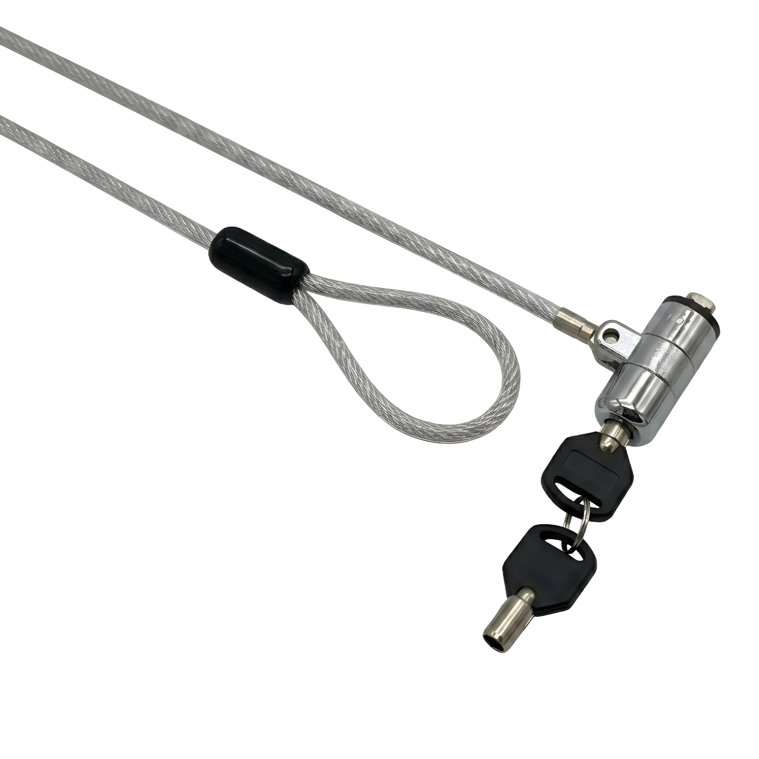 GCTKLMK_GIZZU-1.8m-T-Bar-Laptop-Cable-Lock-Master-Key-Compatible-Silver_wr_01a Gizzu 1.8m T-Bar Laptop Cable Lock Master Key Compatible - Image 1