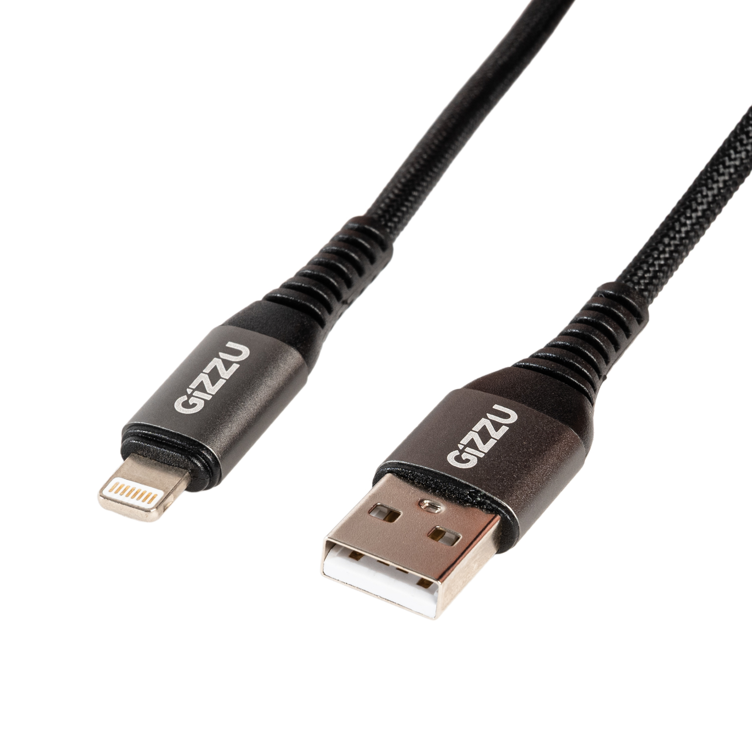 GIZZU-GCPU2L012-01-12W-USB-to-Lightning-1m-Cable_ANGLED-9208-Edit_1500x1500 Gizzu USB-A to Lightning 12W Cable 2M Poly - Image 1
