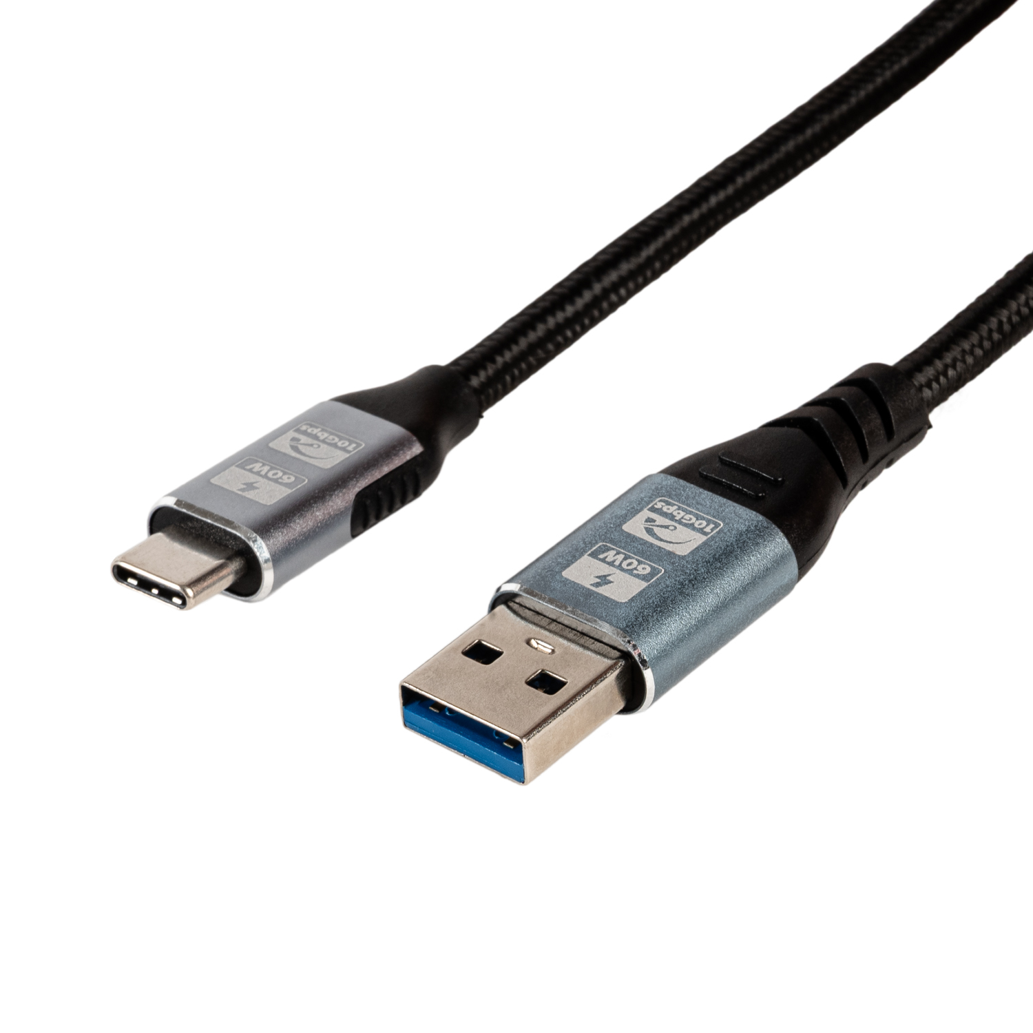 GIZZU-GCPU3C06010G-01-60W-10Gbps-USB-to-Type-C-1m-Cable_ANGLED-9175-Edit_1500x1500 Gizzu USB-A 3.2 to Type-C 10Gbps 60W Cable 1M Poly - Image 1