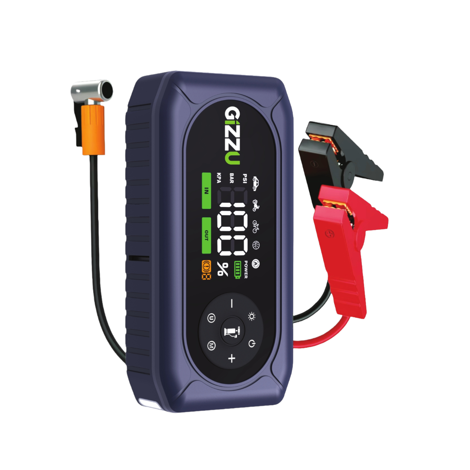 GJS10000PRO_Gizzu-4-in-1-Jump-Starter-Air-Compressor_wr01 Gizzu 800A 4-in-1 Jump Starter & Air Compressor 10000mAh - Black - Image 1