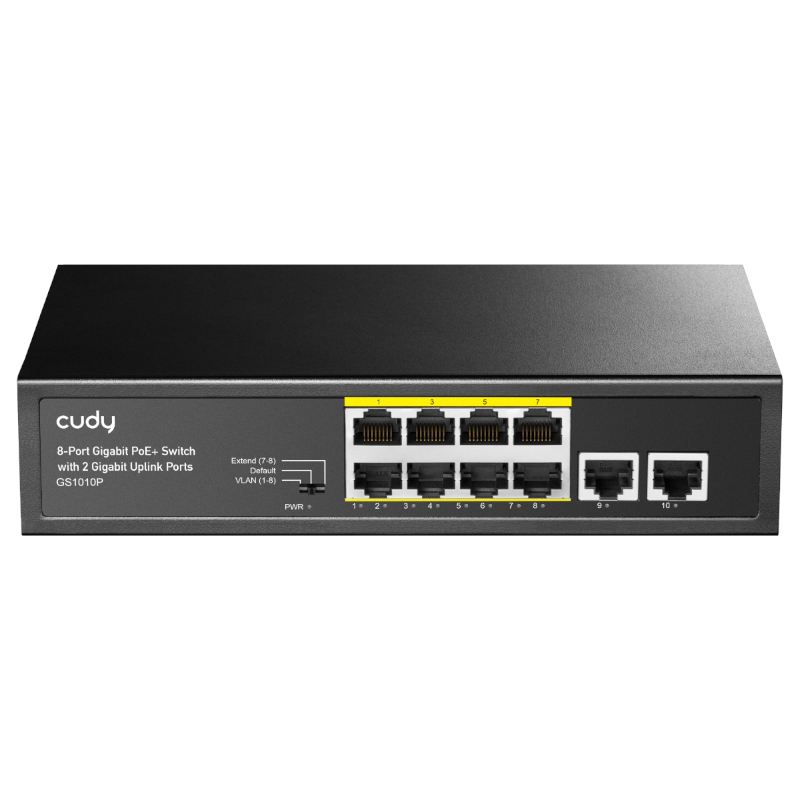 GS1010PE_wr_01 Cudy 10-Port Gigabit Unmanaged PoE+ Switch with 2 Gigabit Uplink Ports 120W - Image 1