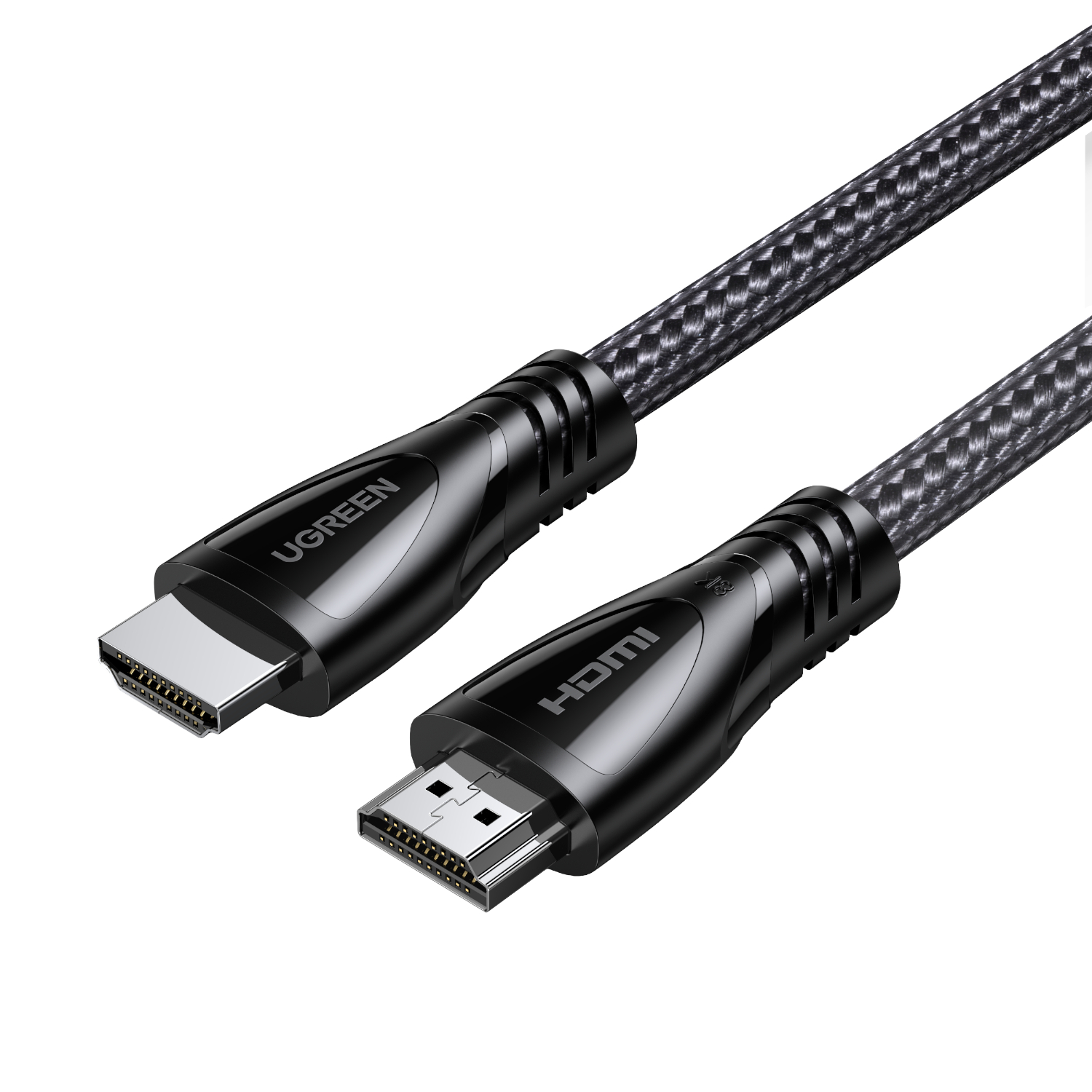 HD140-80404_UGreen-HDMI-2.1-Male-to-Male-Cable-3M_wr_01a UGREEN HDMI 8K Cable Male to Male Aluminum Alloy Shell Braided Black 3m - Image 1