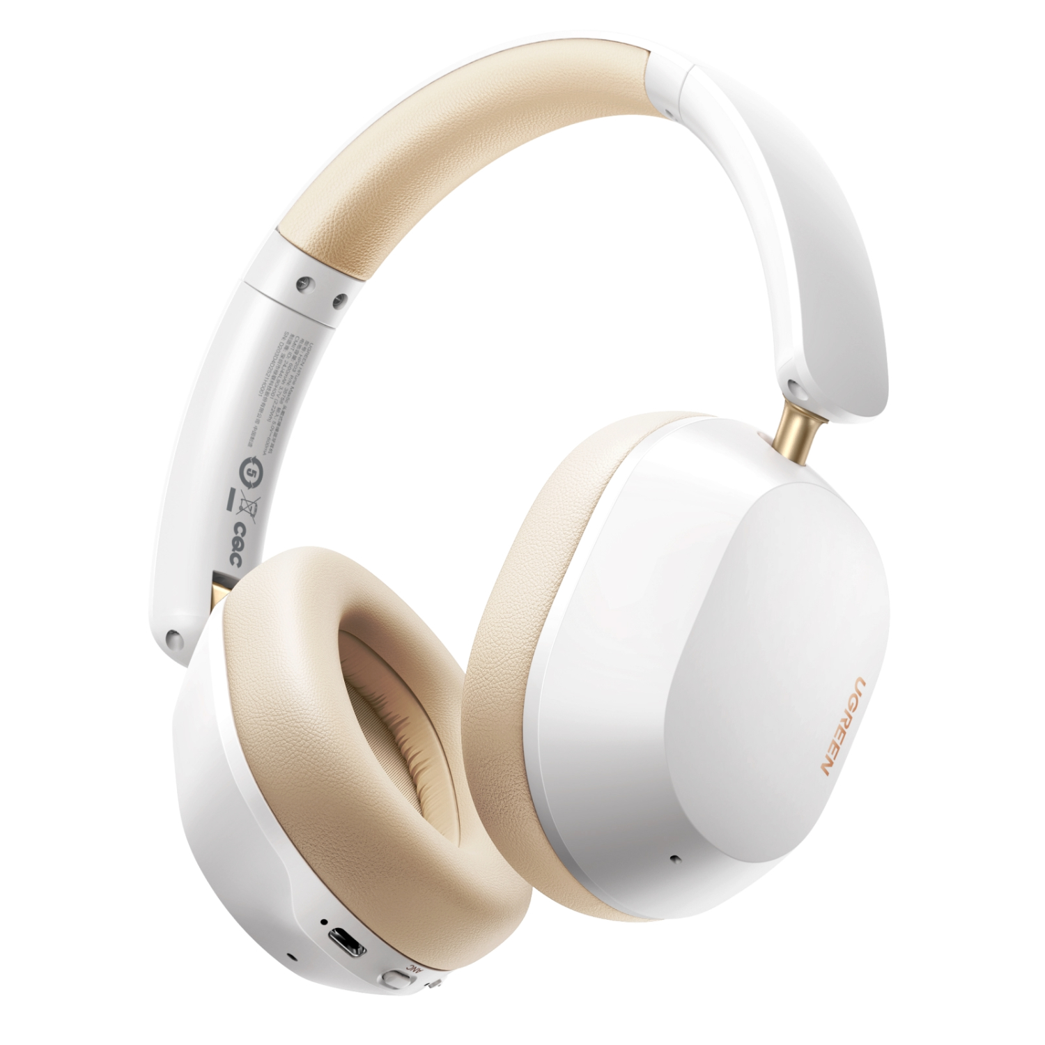 HP203-35758 UGREEN HiTune Max5c Hybrid Active Noise-Cancelling Headphones White - Image 1