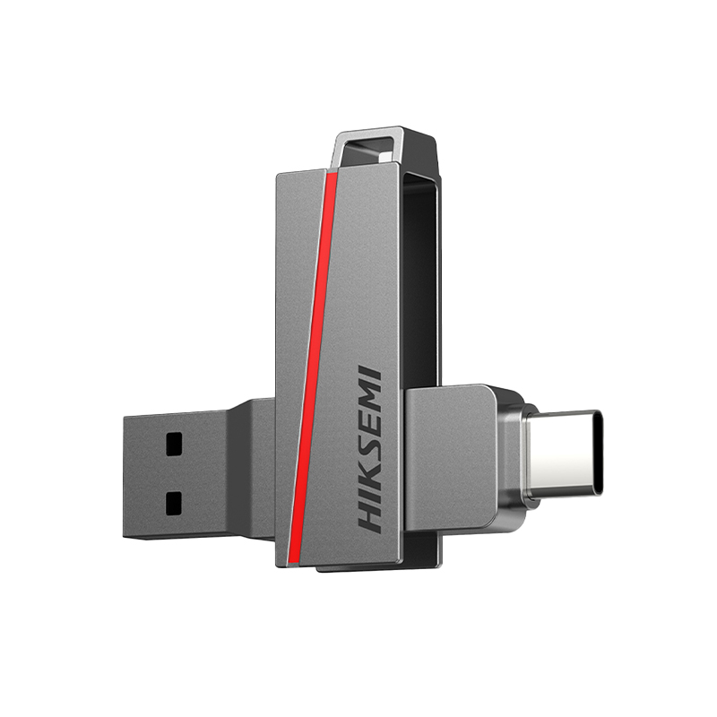 HS-USB-E307C-256G_wr_-2 Hiksemi Dual-Slim 256GB USB3.2 + Type-C Flash Drive - Grey - Image 1