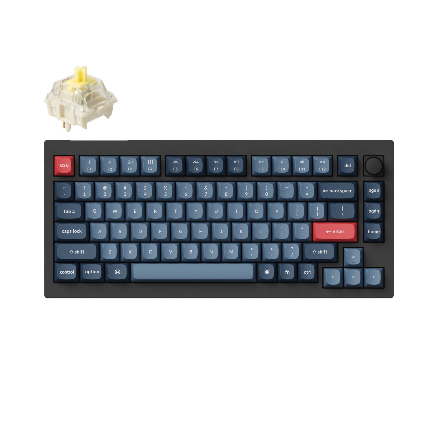 KEYCHRON-V1MAX-75-BAN-GATJUP-RGB-WL-KB-wr-01 Keychron V1 Max QMK/VIA 75% 1K Banana Switch Hot-Swap Gateron Jupiter RGB Wireless Custom Mechanical Keyboard - Image 1