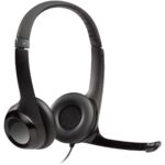 981-000406 - Logitech Headset H390 Black USB-A Stereo Internet headset adjustable headband Noise cancelling rotating microphone