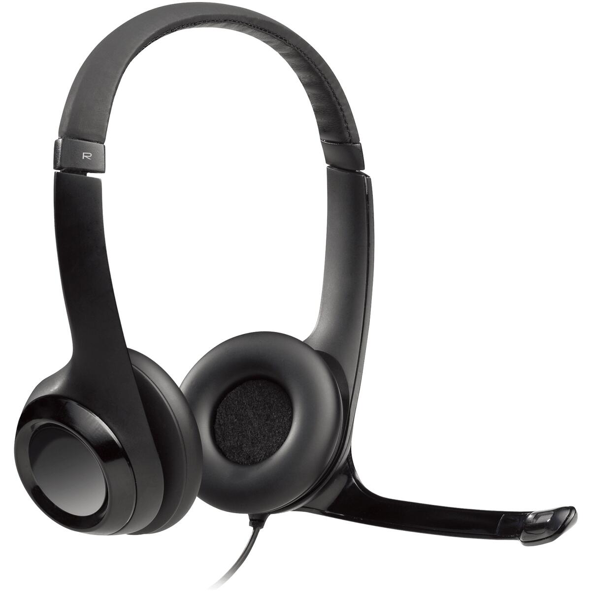 LOGI-H390-981-000406 981-000406 - Logitech Headset H390 Black USB-A Stereo Internet headset adjustable headband Noise cancelling rotating microphone - Image 1