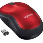 Logitech Wireless Mouse M185 (RED) Nano USB receiver 3 buttons optical tracking with wheel 10m range