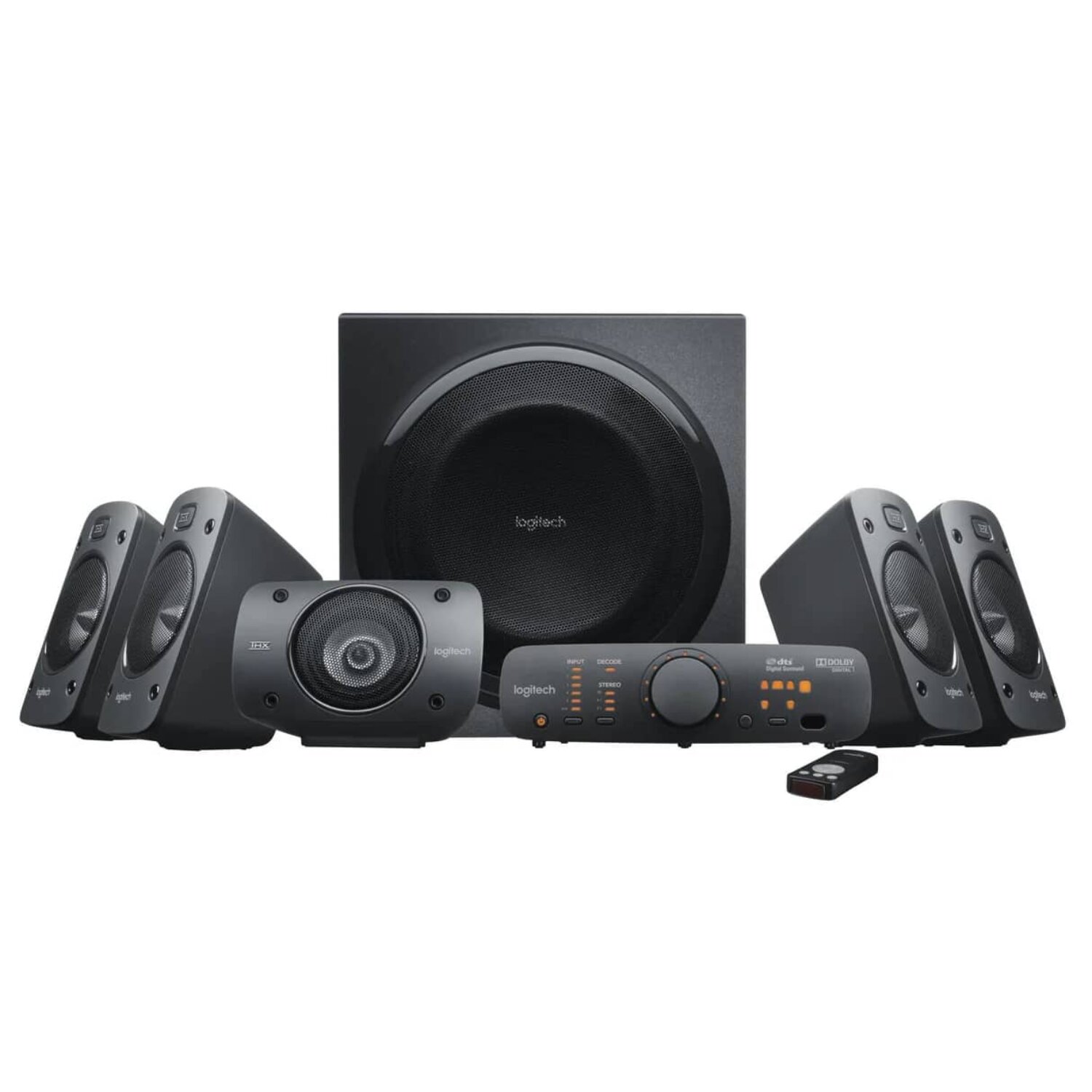 LOGI-Z906-980-000468 980-000468 - LOGI Desktop Speakers Z906 Surround sound speaker 5.1 3.5mm 500W RMS Dolby Digital & DTS Decoding Wall Mountable - Image 1