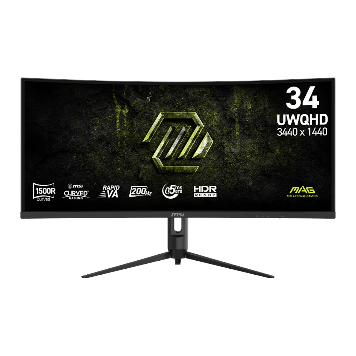 MAG-342CQRF-E20_MSI-MAG-342CQRF-E20-34-inch-UWQHD-200Hz-VA-Curved-Gaming-Monitor-Black_wr_01a MSI MAG 342CQRF E20 Gaming Monitor 3440x1440 (UWQHD) Rapid VA 0.5ms 200Hz Adapative Sync - Image 1