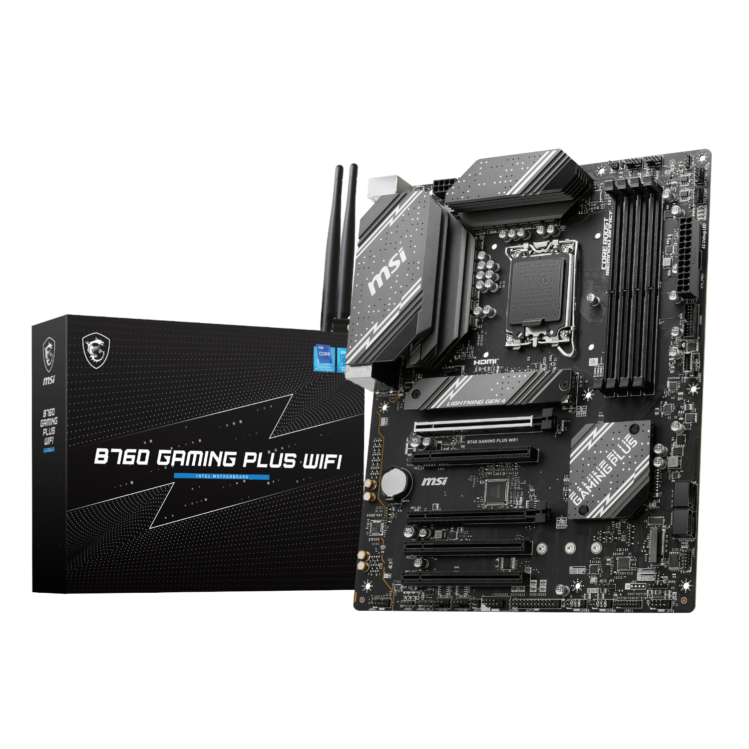 MSI_B760GAMINGPLUSWIFI_wr_01a MSI B760 GAMING PLUS WIFI DDR5 Intel LGA1700 ATX Gaming Motherboard - Image 1