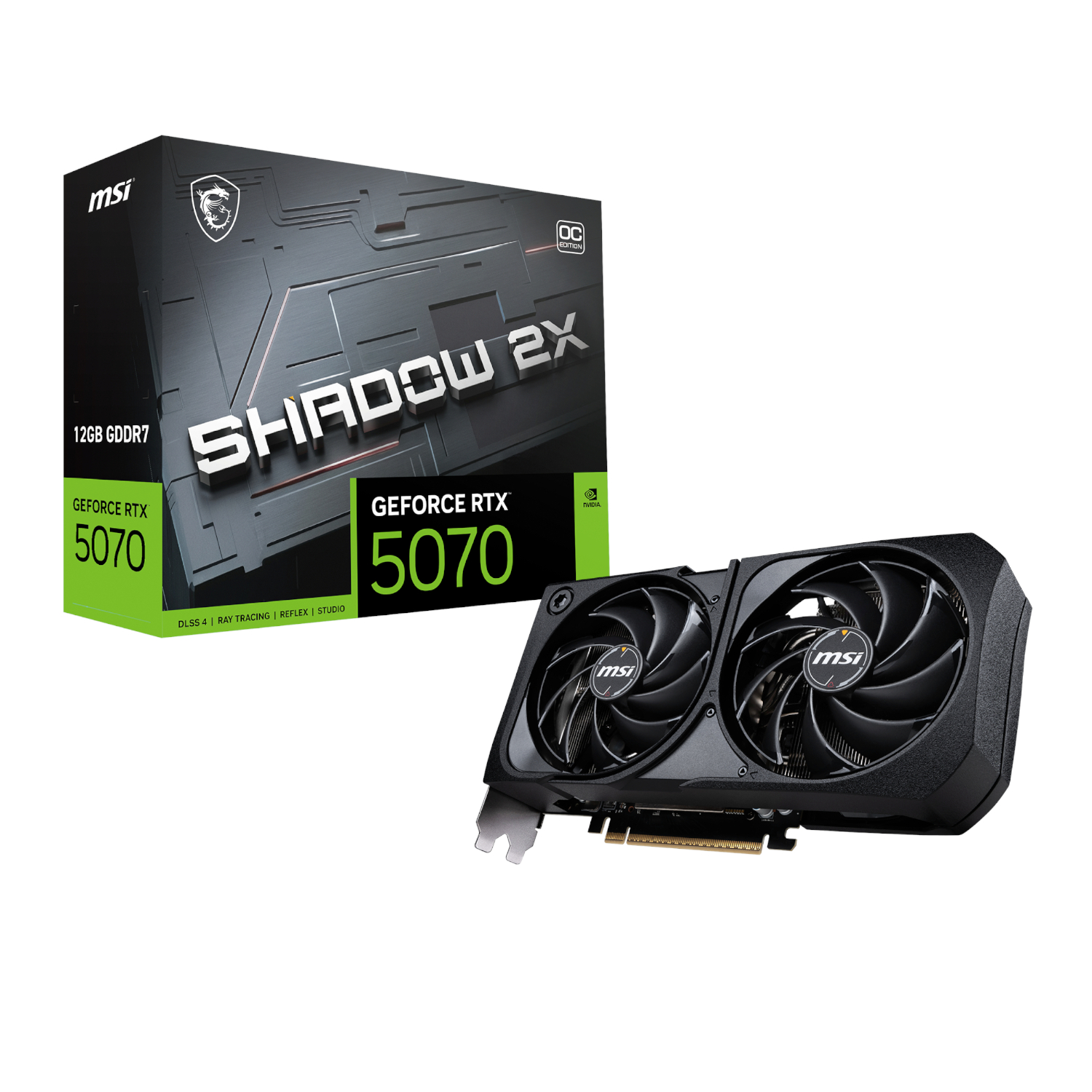 MSI_RTX5070SHADOW2XOC12GB_wr_01a MSI Nvidia GeForce RTX 5070 Shadown 2X OC 12GB GDDR7 Graphics Cards - Image 1