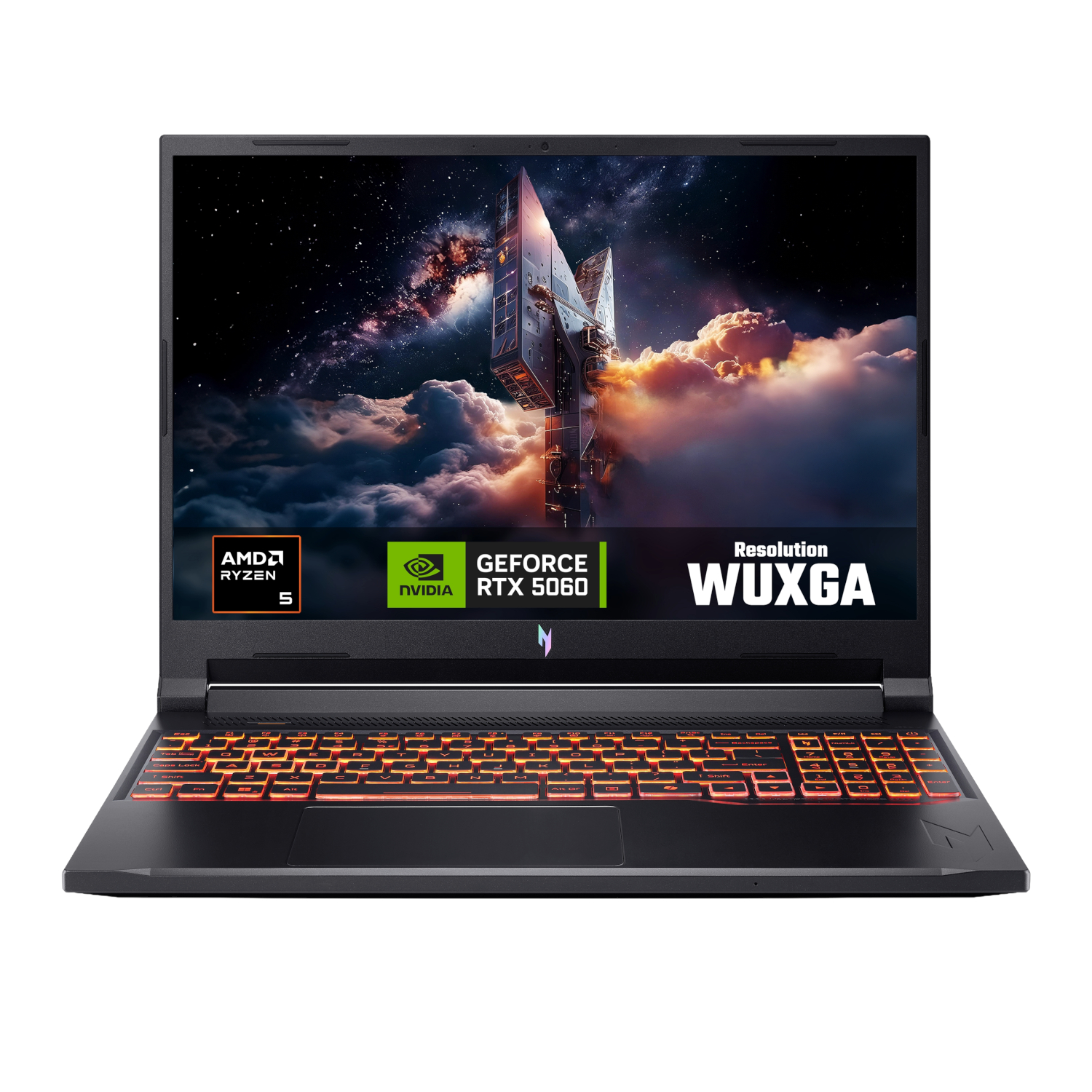 NH.QYXEA_.001_Acer-NITRO-V-16-Gaming-Laptop-16″-AMD-Ryzen-5-16GB-1TB-RTX-5060-8GB-Windows-11-Home_wr_001a Acer Nitro V 16S AI Gaming Laptop - AMD Ryzen R5 240 | 16GB | 1024GB | 16" WUXGA 180Hz | NVIDIA® GeForce RTX™ 5060 8GB GDDR7|Windows 11 Home | Black - Image 1