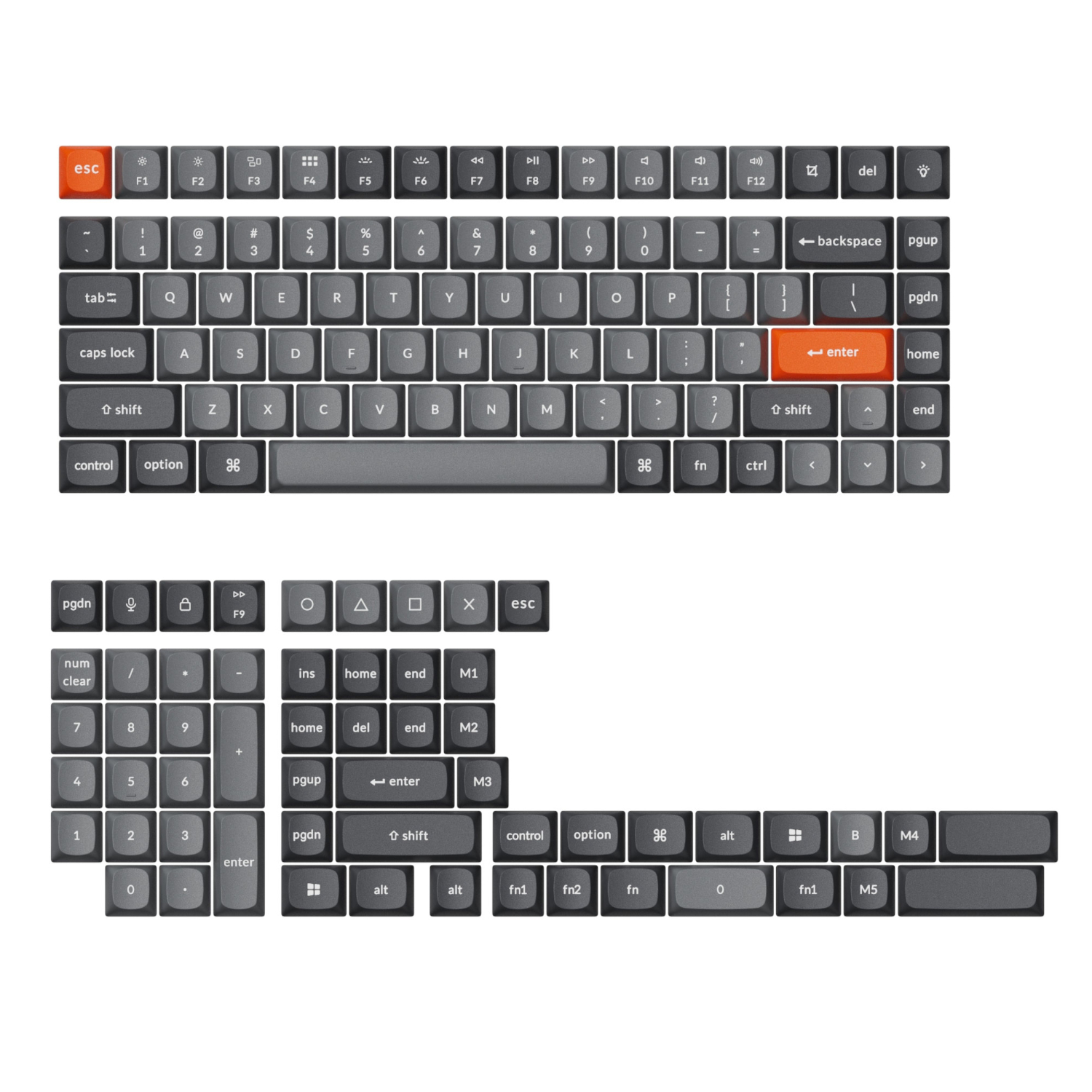 PBT-51_Keychron-Double-Shot-PBT-OSA-Full-Set-Keycap-Set-Grey_wr_01a Keychron double shot PBT OSA keycap set - Grey - Image 1