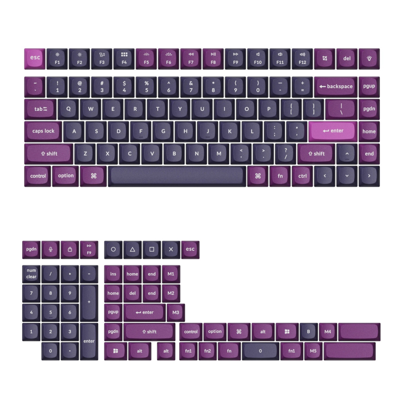 PBT-54_wr_02 Keychron Double Shot OSA PBT Full Keycap Set - Purple - Image 1