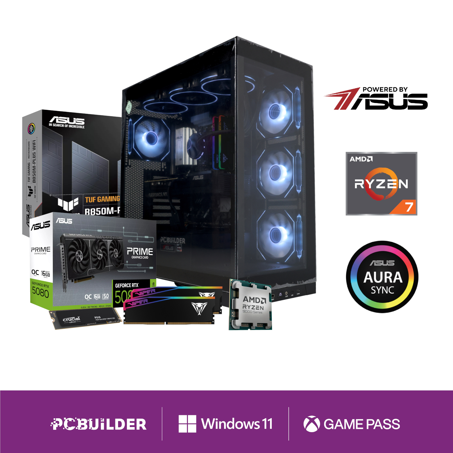 PCB_ODYSSEY_01_PCBuilder-Ryzen-7-9850X3D-ODYSSEY-Windows-11-Gaming-PC_wr_01a PCBuilder Ryzen 7 9850X3D ODYSSEY Windows 11 Gaming PC - Image 1