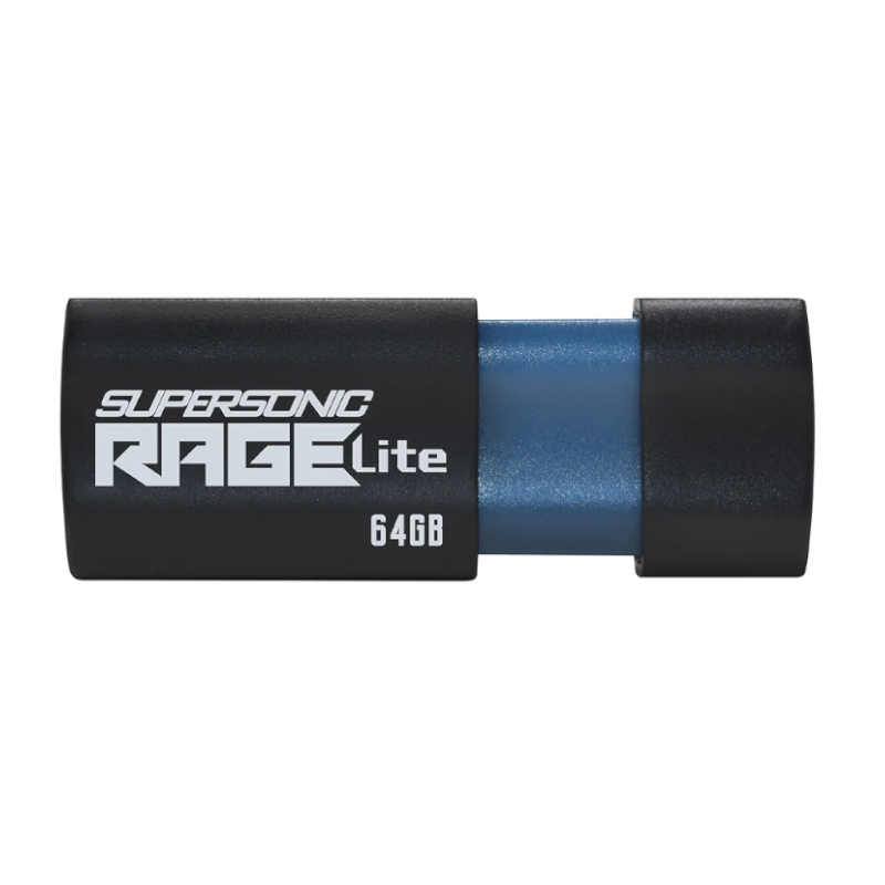 PEF64GRLB32U_wr_01a Patriot Rage Lite 64GB USB3.2 Flash Drive - Black - Image 1