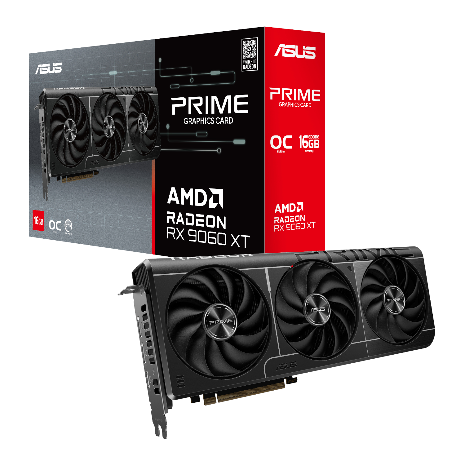 PRIME-RX9060XT-O16G_ASUS-PRIME-Radeon-RX-9060-XT-16GB-GDDR6-OC_wr_01a ASUS Radeon RX9060XT PRIME 16GB OC Graphics Card - Image 1