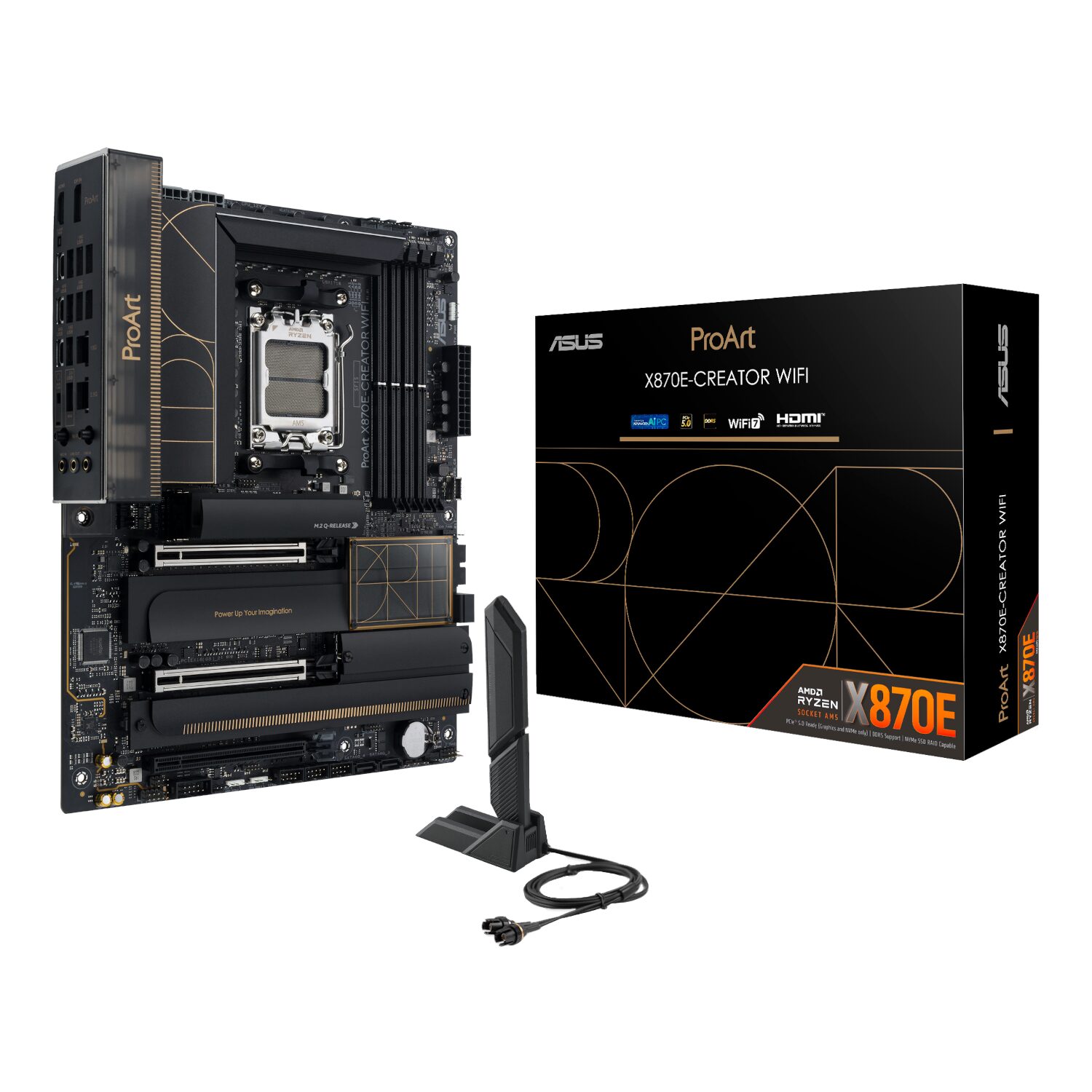 PROARTX870E-CREATORWIFI-WR-01 ASUS ProArt X870E CREATOR WIFI AM5 ATX Gaming Motherboard - Image 1