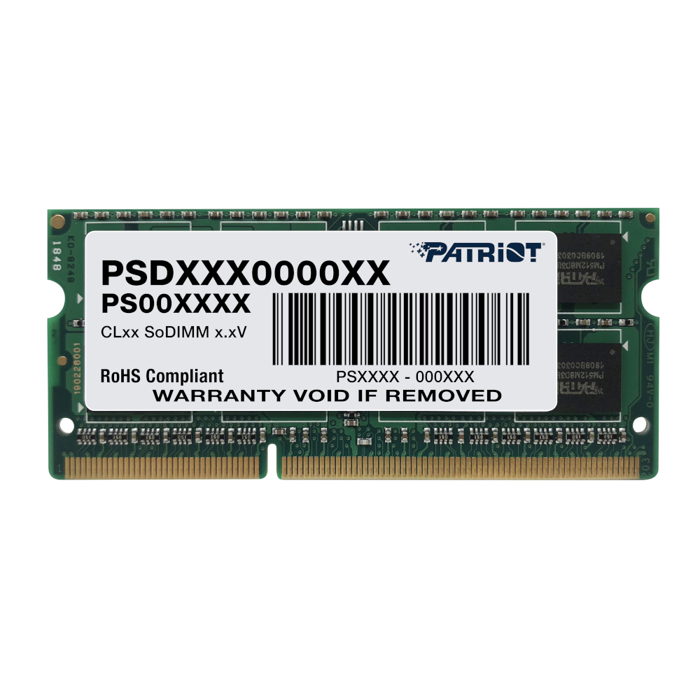 PSD38G16002S_wr_01a Patriot Signature Line 8GB 1600MHz DDR3 Dual Rank SODIMM Notebook Memory - Image 1