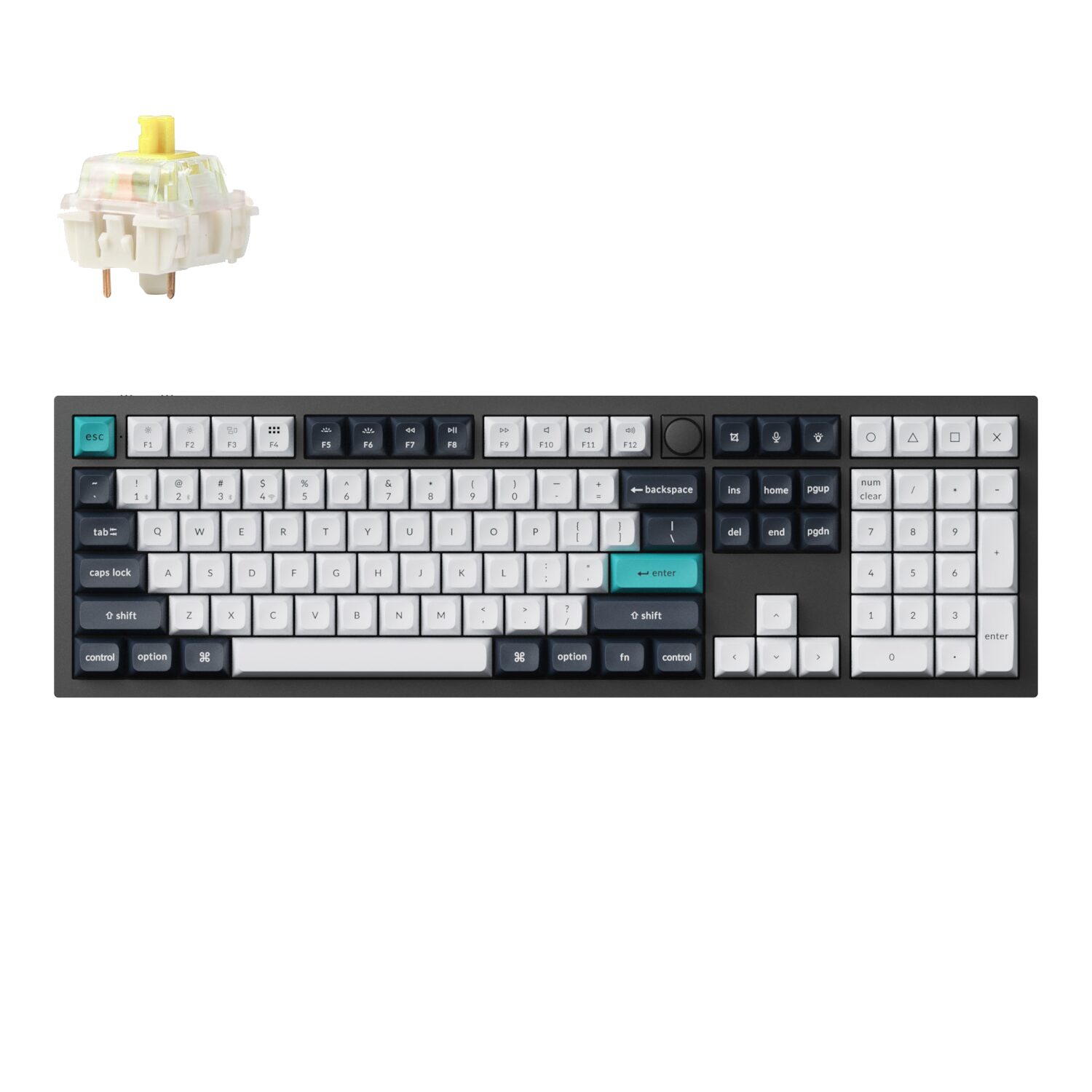 Q6M-M4-WR-1 Keychron Q6 Max 100% Full Assembled Knob Banana Switch Hot-Swap Gateron Jupiter RGB Wireless Keyboard - Black - Image 1
