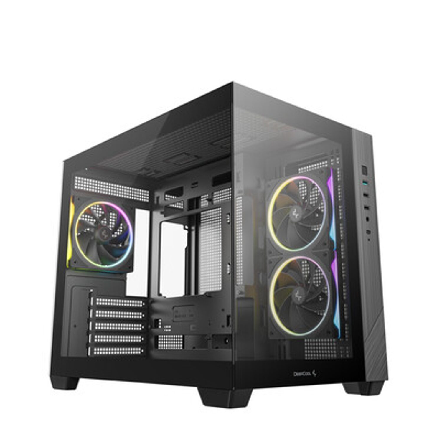 R-CG330-BKNGM3-G_DEEPCOOL_CHASSIS_CG330_5F_MATX_ARGB_BK_wr_11 DeepCool CG330 3F mATX ARGB Gaming Chassis Black - Image 1