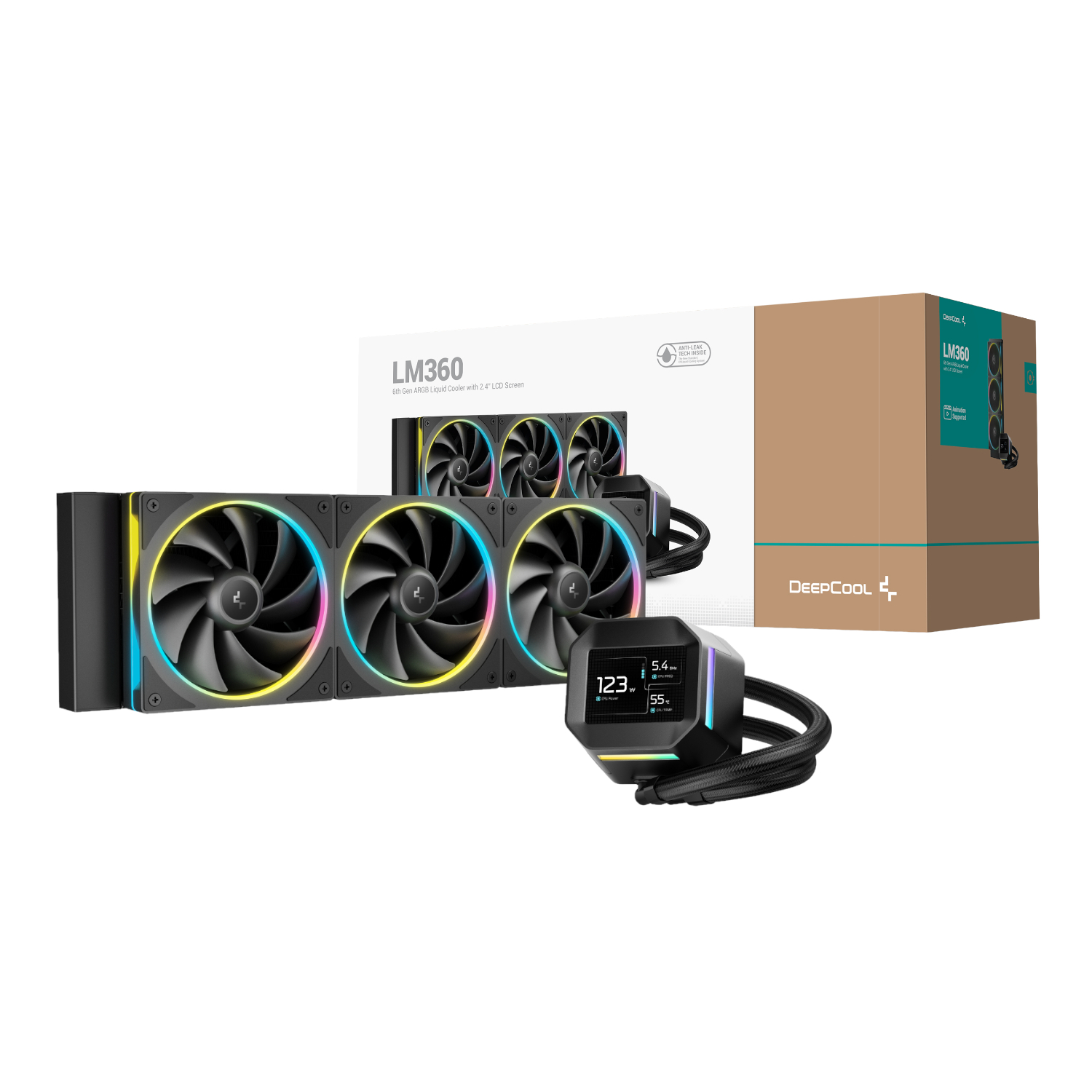 R-LM360-BKDMMC-1_DeepCool-LM360-ARGB-360mm-AIO-CPU-Liquid-Cooler-Black_wr_01 DeepCool LM360 360 ARGB Liquid Cooler Black - Image 1
