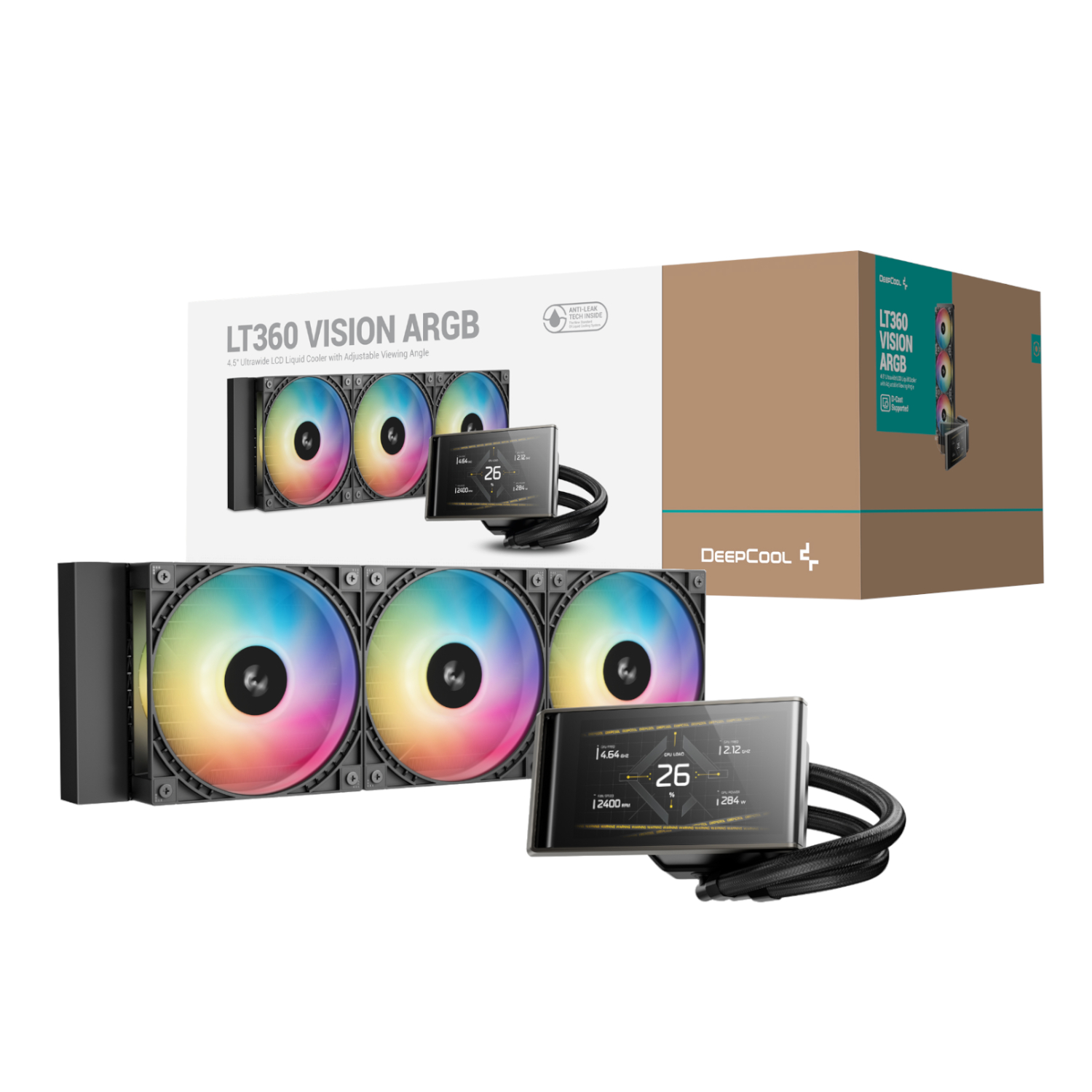 R-LT360VISIONBKAMMC-G-1_DeepCool-LT360-Vision-ARGB-4.5-inch-LCD-All-in-one-CPU-Liquid-Cooler-Black_wr_01a DeepCool LT360 VISION ARGB Liquid Cooler Black - Image 1