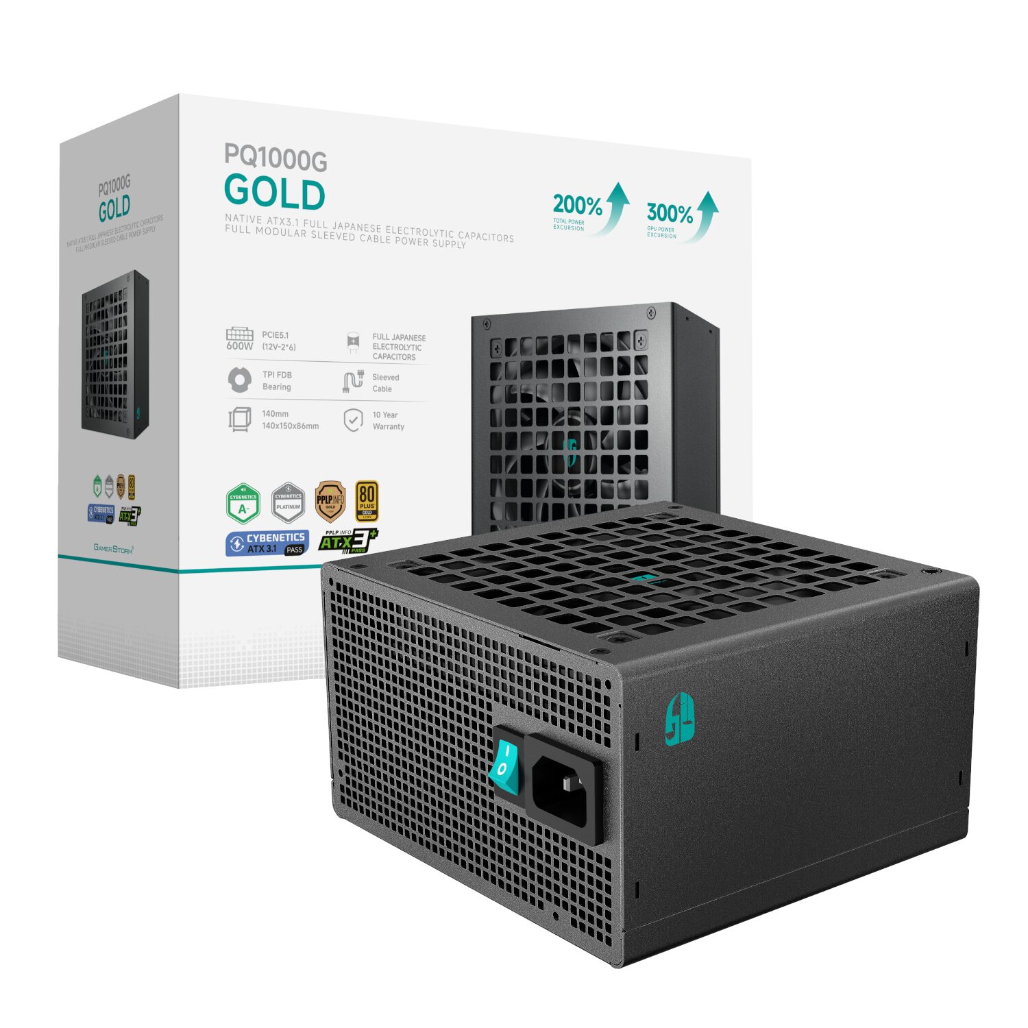 R-PQA00G-FD1B-JGEU-V1_DeepCool_Gamerstorm_PQ1000G_1000W_80PLUS_wr_01 DeepCool PQ1000G 1000W 80 PLUS GOLD Fully Modular Power Supply - Image 1