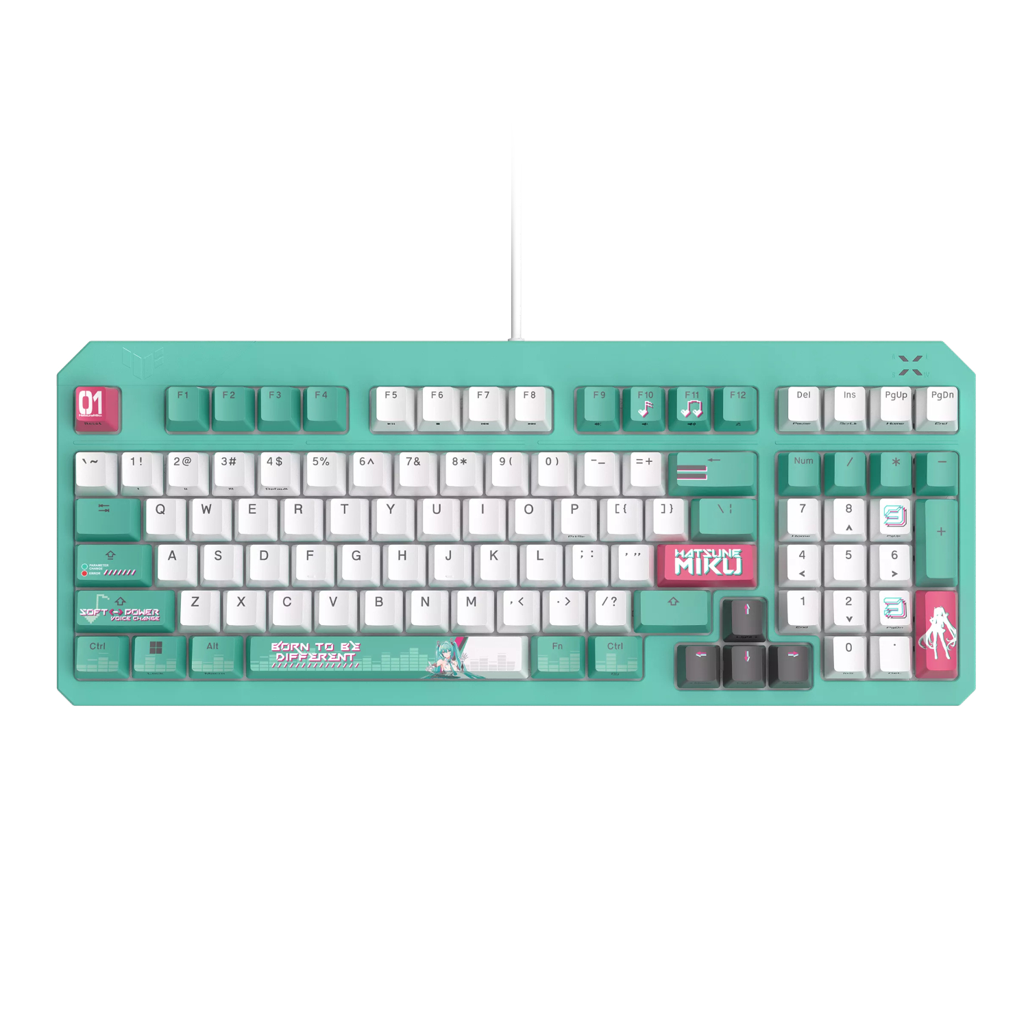 RA09-TUF-GAMING-K3-GEN-II_Asus-TUF-Gaming-K3-Gen-II-Hatsune-Miku-Edition-Gaming-Keyboard_wr_01a ASUS TUF Gaming K3 Gen II Hatsune Miku Edition - Image 1