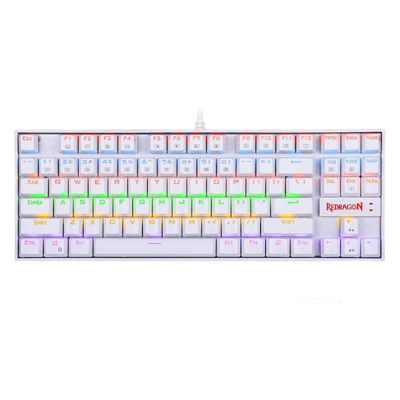 RD-K552W-RGB_wr_01 REDRAGON KUMARA Mechanical 87 Key|RGB Backlit Gaming Keyboard - White - Image 1
