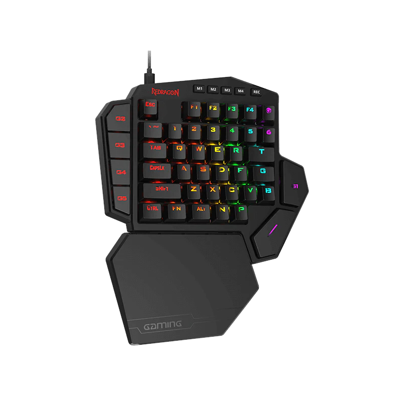 RD-K585RGB-PRO_wr_05 REDRAGON Diti Elite Pro One-Handed RGB Wireless Mechanical Gaming Keyboard Red switch- Black - Image 1